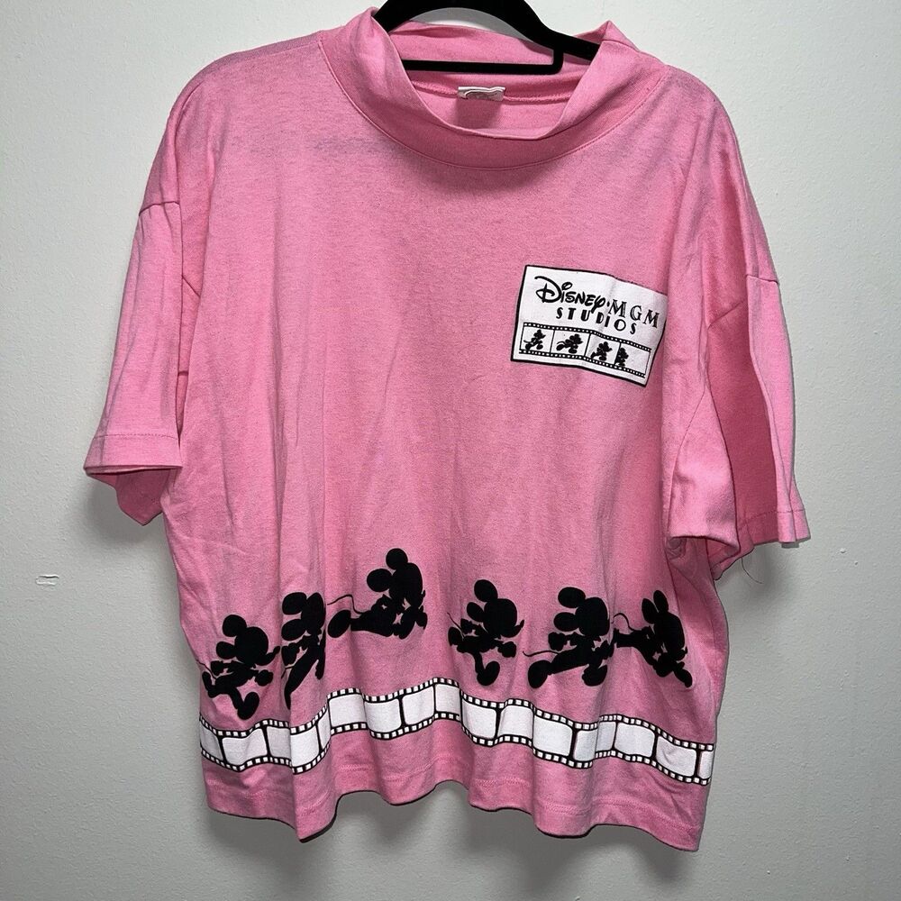 Vintage MGM Studios disney mickey mouse pink women’s shirt size large wdw